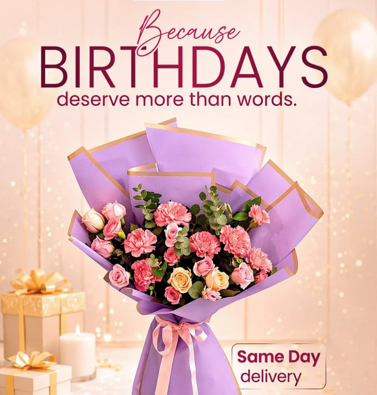Make their birthday unforgettable with beautiful flowers delivered right to their door.